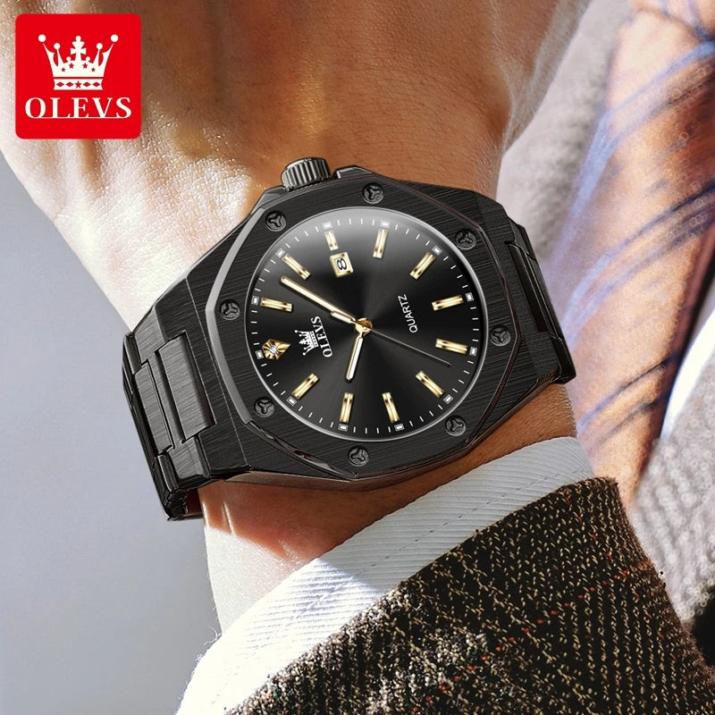 OLEVS 3613 Watches For Men  Multifunctional Chronograph Wristwatch Original Waterproof Luminous  Quartz Automatic Watch Reloj