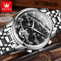 OLEVS 6607 Luxury Automatic Watch for Men Hollow Out Skeleton Men's Wristwatch Waterproof Original Mechanical Movement Watch