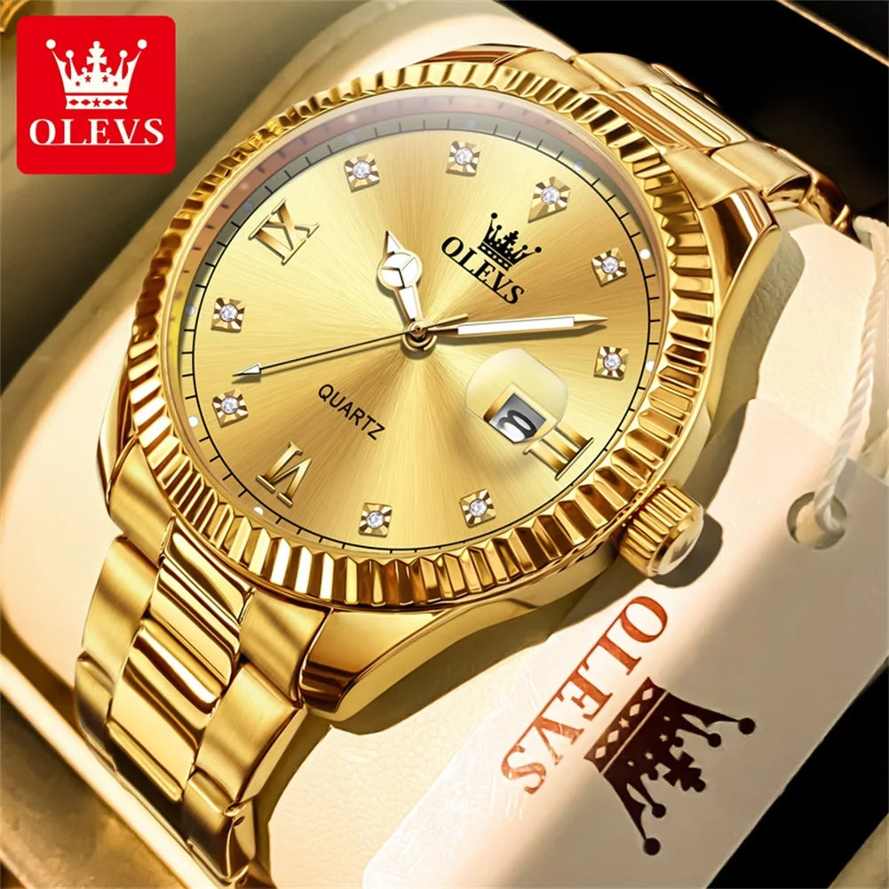 OLEVS 3623 Men‘s Watches Original Luxury Top Brand Quartz Watch for Man Waterproof Luminous Calendar Business Men's Wristwatches