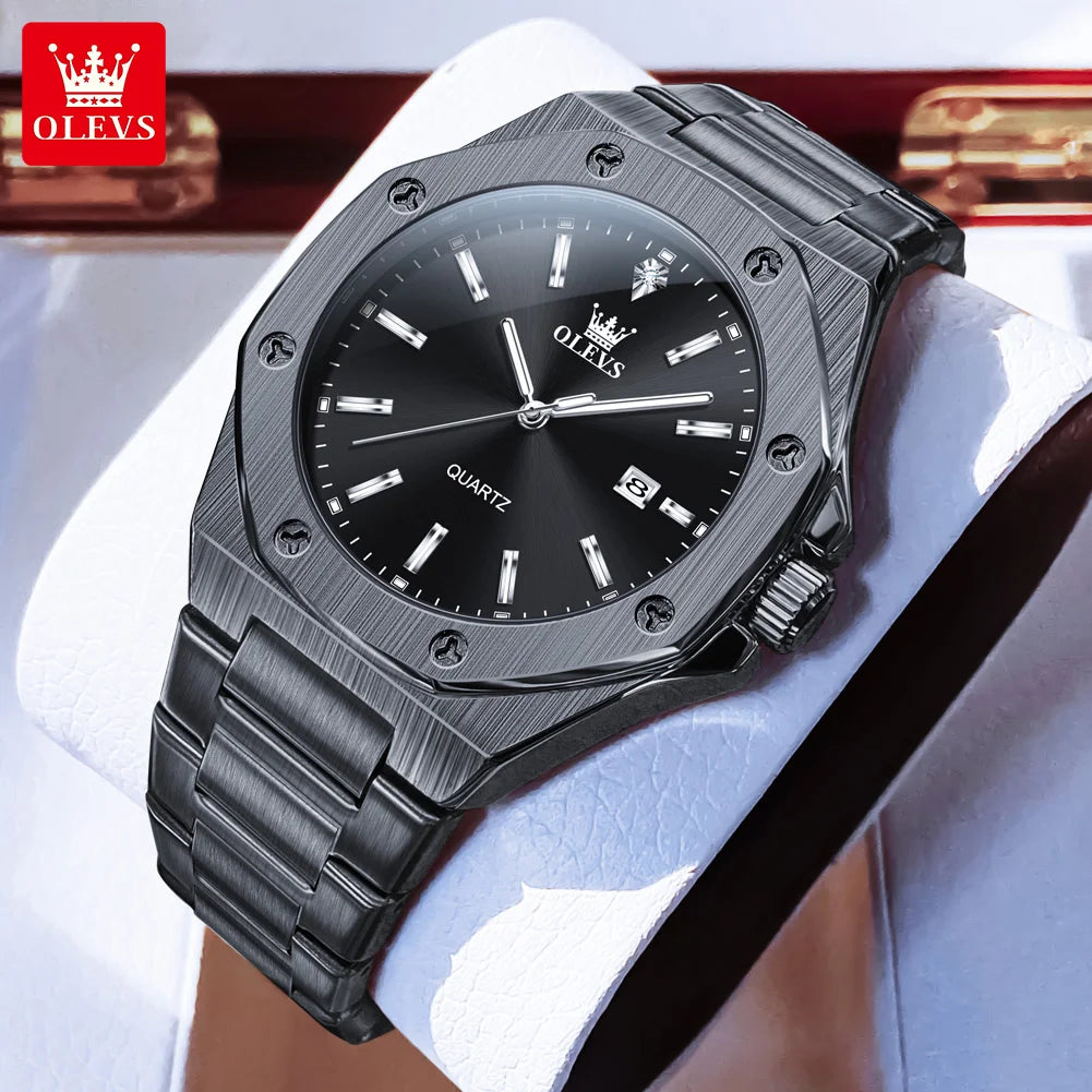 OLEVS 3613 Watches For Men  Multifunctional Chronograph Wristwatch Original Waterproof Luminous  Quartz Automatic Watch Reloj
