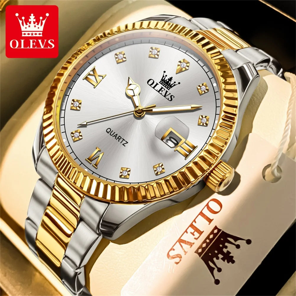 OLEVS 3623 Men‘s Watches Original Luxury Top Brand Quartz Watch for Man Waterproof Luminous Calendar Business Men's Wristwatches