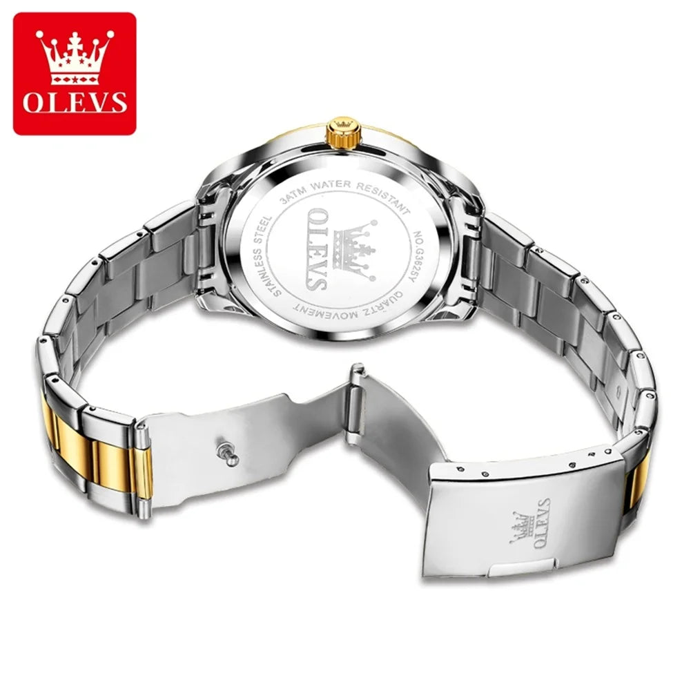 OLEVS 3623 Men‘s Watches Original Luxury Top Brand Quartz Watch for Man Waterproof Luminous Calendar Business Men's Wristwatches
