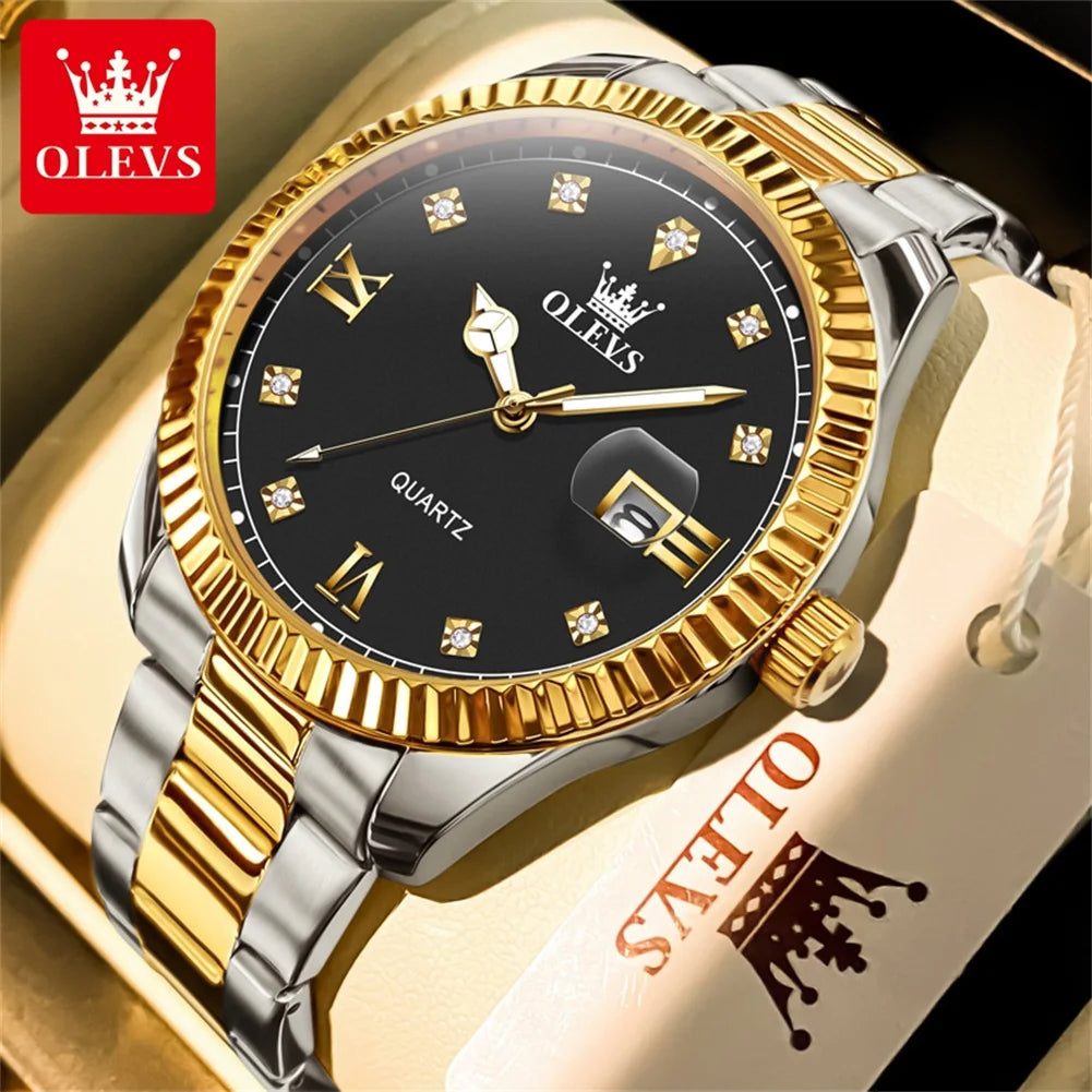 OLEVS 3623 Men‘s Watches Original Luxury Top Brand Quartz Watch for Man Waterproof Luminous Calendar Business Men's Wristwatches