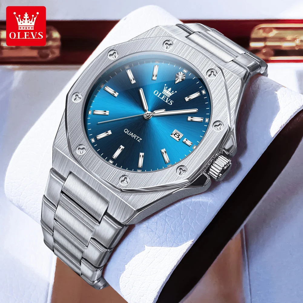 OLEVS 3613 Watches For Men  Multifunctional Chronograph Wristwatch Original Waterproof Luminous  Quartz Automatic Watch Reloj