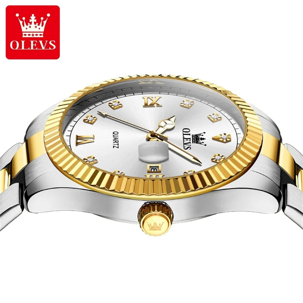 OLEVS 3623 Men‘s Watches Original Luxury Top Brand Quartz Watch for Man Waterproof Luminous Calendar Business Men's Wristwatches