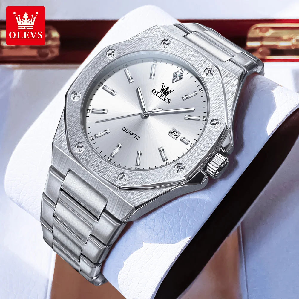 OLEVS 3613 Watches For Men  Multifunctional Chronograph Wristwatch Original Waterproof Luminous  Quartz Automatic Watch Reloj