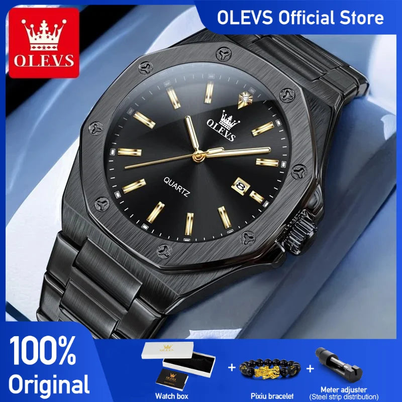 OLEVS 3613 Watches For Men  Multifunctional Chronograph Wristwatch Original Waterproof Luminous  Quartz Automatic Watch Reloj